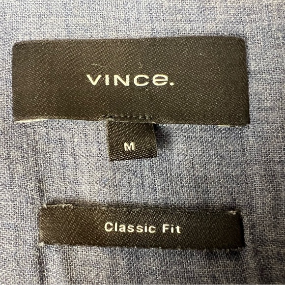 Vince Gauzey Cotton Button Up Shirt Men’s sz M Pacific Blue Lightweight Casual - Picture 6 of 10